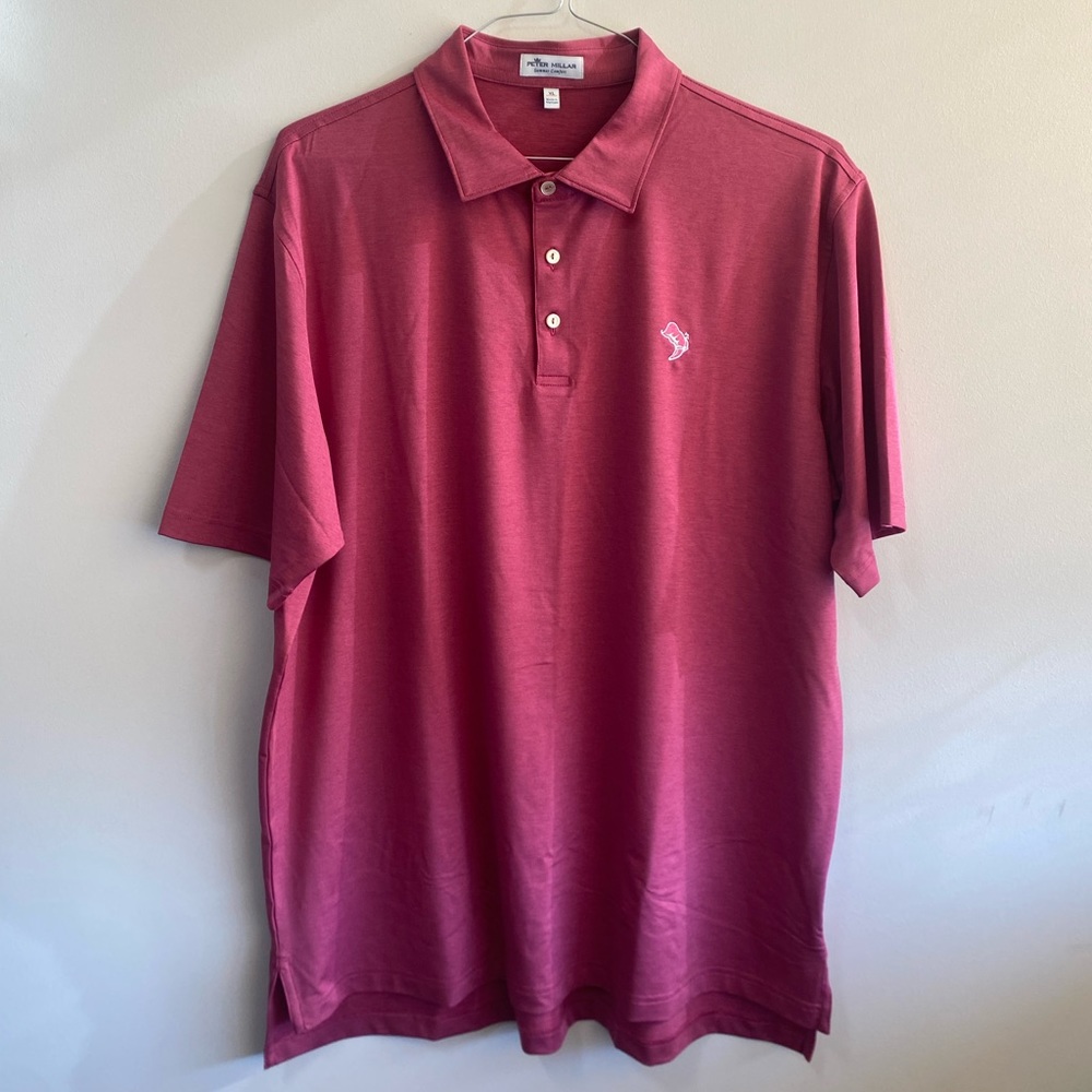 Peter Millar x Boot Ranch SS Polo, B+Mens Golf Shirt, Burgundy, XL